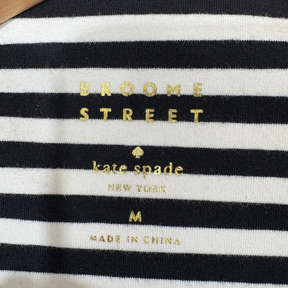 Kate Spade Broome Street Everyday Shift Dress Black & White Stripe Medium